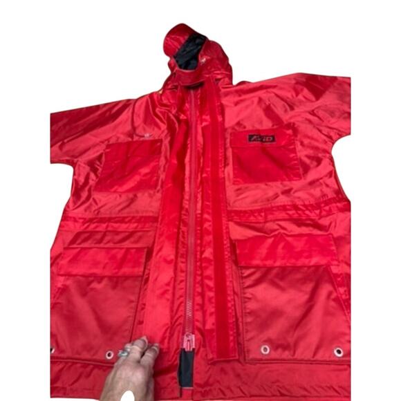 "AVID" Heavy Duty Red Jacket Emergency Windbreaker Water Resistant SZ XL Mens - Picture 2 of 14